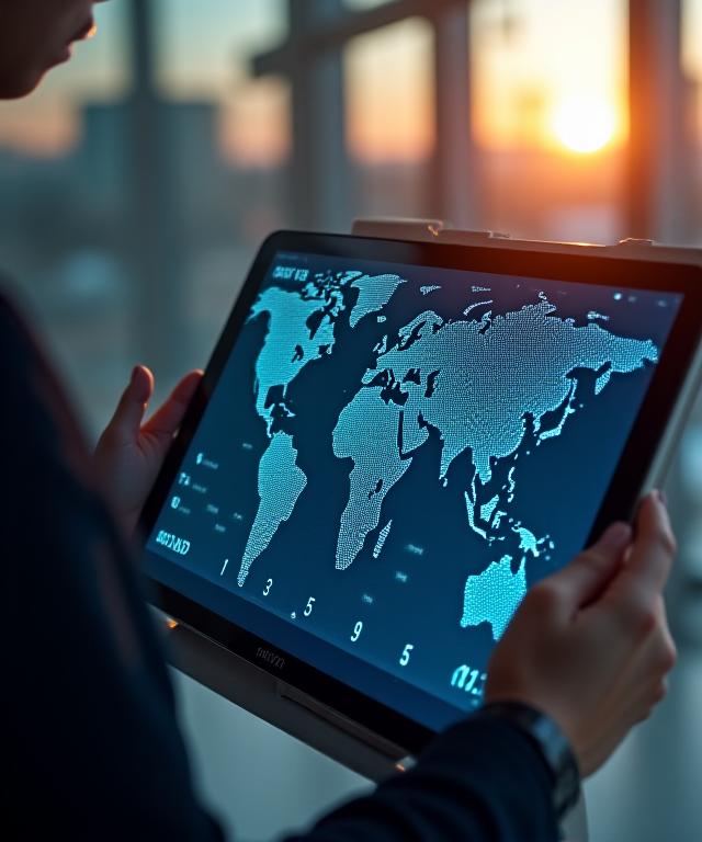 High-tech digital cargo tracking interface