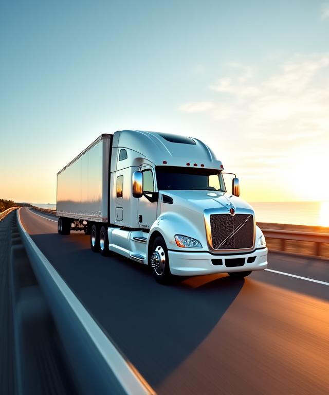Modern logistics truck on a highway