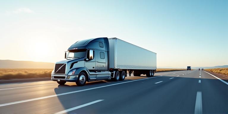 Logistics truck on highway